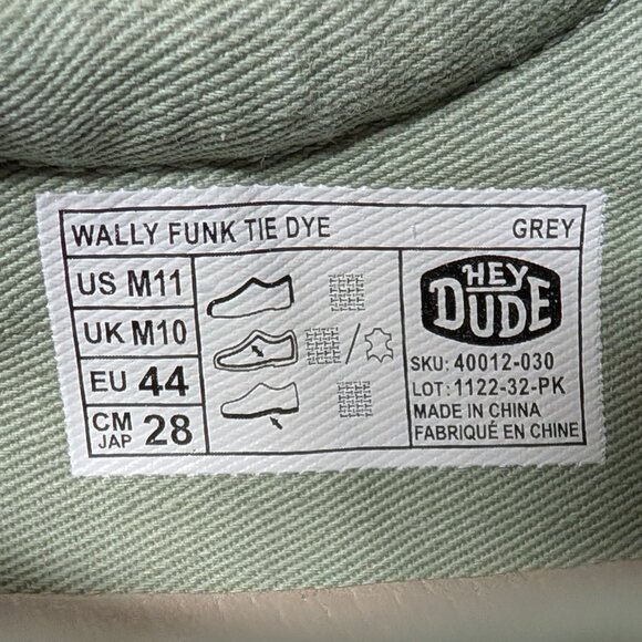 Hey Dude Men\'s Wally Funk Tie Dye Casual Shoe in Grey main image 10